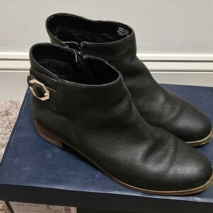 Cole Haan Black Leather Ankle Booties